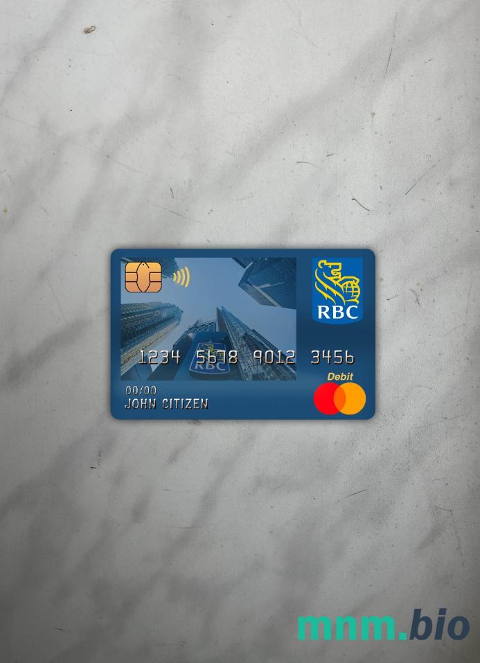 Canada Royal bank (RBC) master obciążyć card wygląd fotograficzny skan PSD + zdjęcie